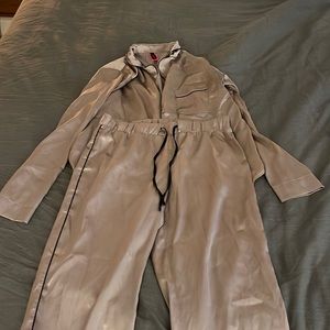 Pink “silk” PJ set